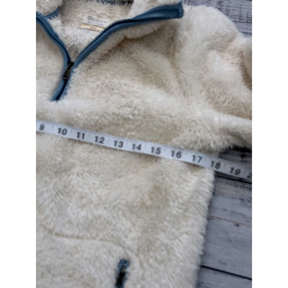 RE-SPUN‎ by Marine Layer Cream Fuzzy Fleece Half Zip Pullover Sweater Small